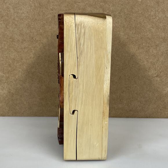 Carver Dan's Wood Puzzle Gift Box with Cardinal & Mother of Pearl Keepsake - Picture 5 of 13